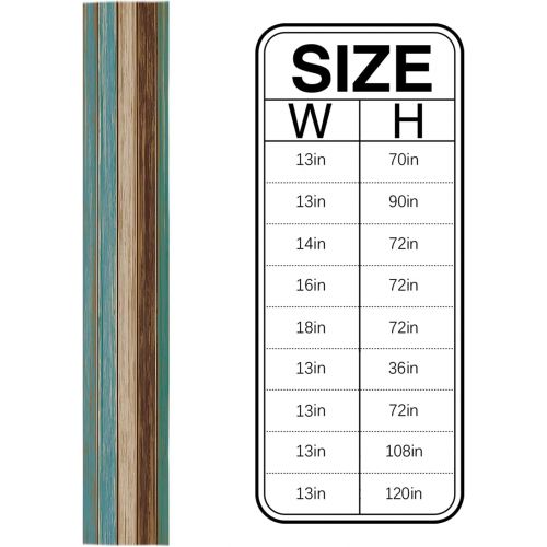  [아마존베스트]Vandarllin Cotton Linen Table Runner Dresser Scarves Retro Rustic Barn Wood&Teal Green Brown Non-Slip Burlap Rectangle Table Setting Decor for Farmhouse Wedding Party Holiday Dinner Home, (13