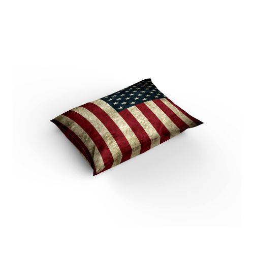  Vandarllin Twin Size Bedding Set- Vintage USA American Flag Duvet Cover Set Bedspread for Childrens/Kids/Teens/Adults, 4 Piece 100% Cotton