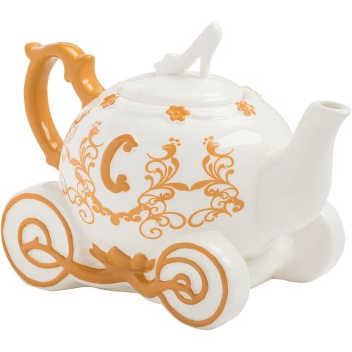  Vandor 90008 Disney Cinderella Carriage Sculpted Ceramic Teapot, Multicolored