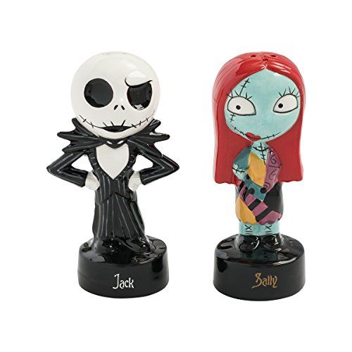  Vandor Nightmare Before Christmas Jack and Sally Salt and Pepper Set, Multicolored: Kitchen & Dining