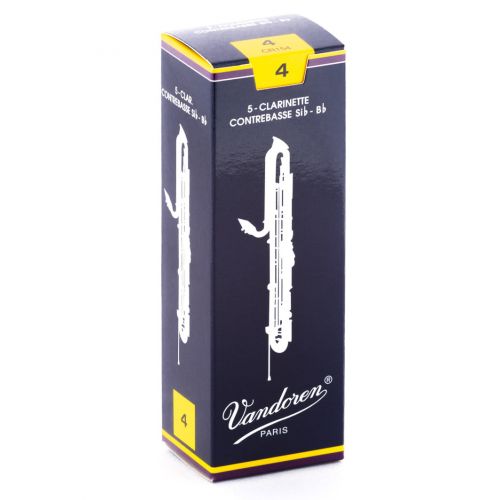  Vandoren Contrabass Clarinet Traditional Reeds Strength #4; Box of 5