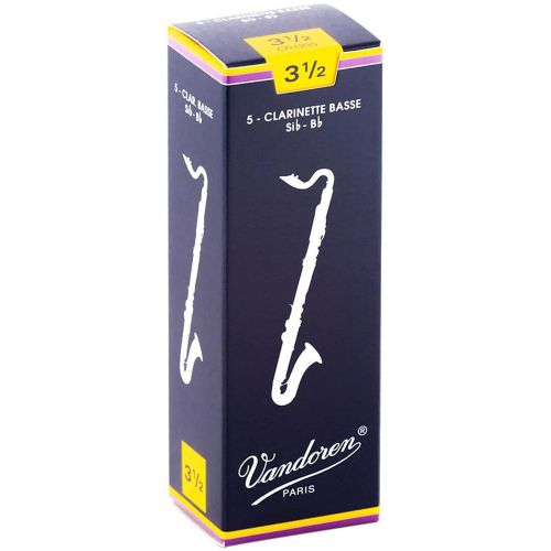  Vandoren Traditional Bass Clarinet Reeds Strength 3.5 Box of 5