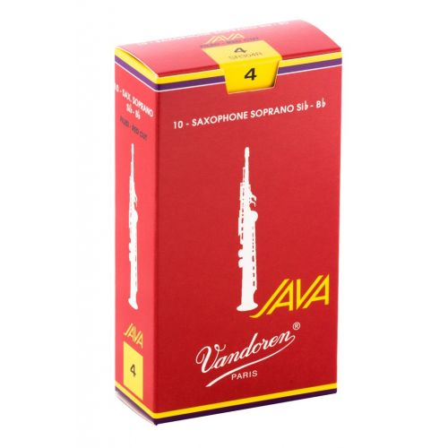  Vandoren SR304R Soprano Sax JAVA Red Reeds Strength 4; Box of 10