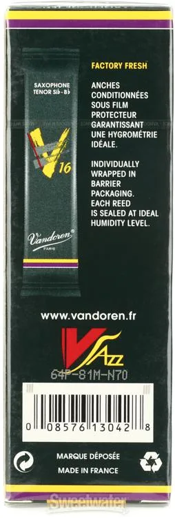  Vandoren SR7225 - V16 Tenor Saxophone Reeds - 2.5 (5-pack)