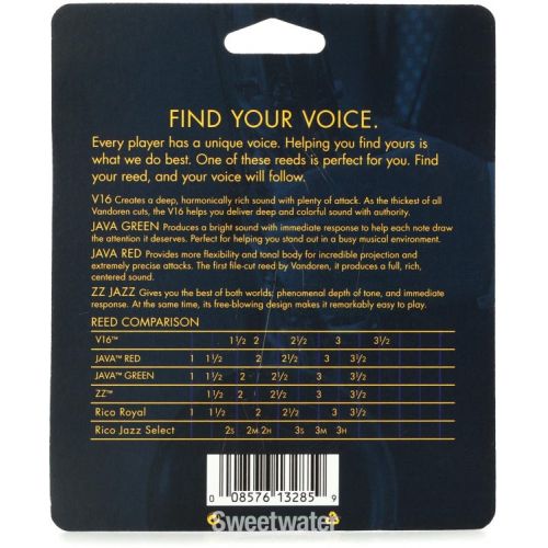  Vandoren SRMIXT25 - Jazz Mix Tenor Saxophone Reeds - 2.5 (4-pack)