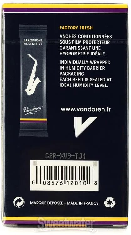  Vandoren SR2125 - Traditional Alto Saxophone Reeds - 2.5 (10-pack)