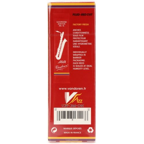  Vandoren SR3425R - JAVA Red Baritone Saxophone Reeds - 2.5 (5-pack)