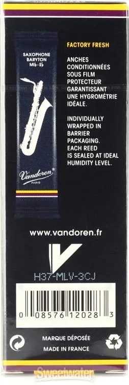  Vandoren SR244 - Traditional Baritone Saxophone Reeds - 4.0 (5-pack)