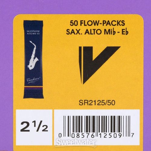  Vandoren Traditonal Alto Saxophone Reeds - 2.5 (50-pack)