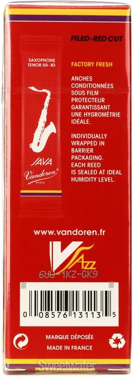  Vandoren SR274R - JAVA Red Tenor Saxophone Reeds - 4.0 (5-pack)