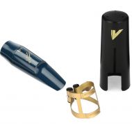 Vandoren SM602 Blue Jumbo JAVA Alto Saxophone Mouthpiece and Aged Gold Ligature with Cap - A45