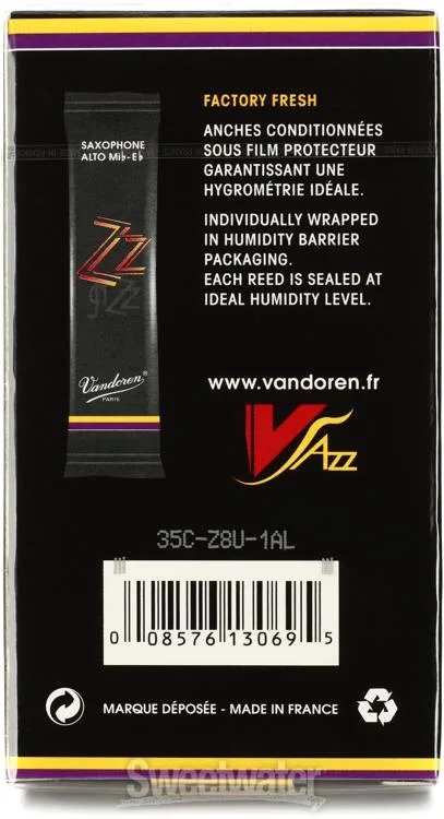  Vandoren ZZ Alto Saxophone Reeds - 3.0 (30-pack)