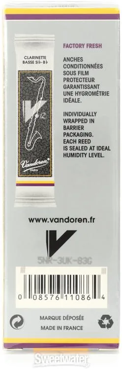  Vandoren CR624 V12 Bass Clarinet Reed - 4.0 (5-pack)