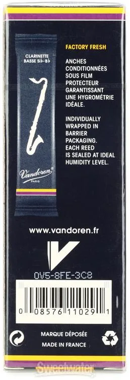  Vandoren CR125 Traditional Bass Clarinet Reed - 5.0 (5-pack)