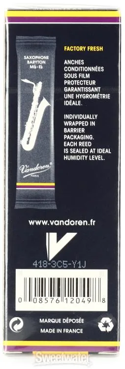  Vandoren SR2435 - Traditional Baritone Saxophone Reeds - 3.5 (5-pack)