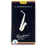 Vandoren Traditional Alto Saxophone Reeds - 2.5 (30-pack)