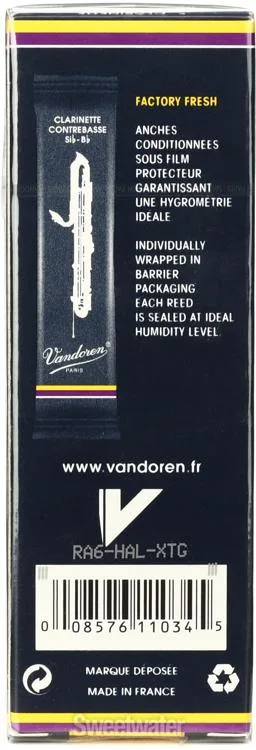  Vandoren CR153 Traditional Contrabass Clarinet Reed - 3.0 (5-pack)