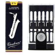 Vandoren SR2425 - Traditional Baritone Saxophone Reeds With Reed Case - 2.5 (5-pack)