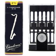 Vandoren CR1225 Traditional Bass Clarinet Reed with Reed Case - 2.5 (5-pack)