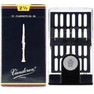 Vandoren CR1025 Traditional Bb Clarinet Reed with Reed Case - 2.5 (10-pack)