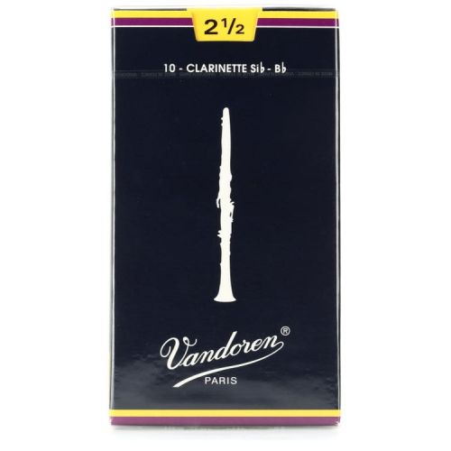  Vandoren CR1025 Traditional Bb Clarinet Reed with Reed Case - 2.5 (10-pack)