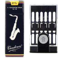 Vandoren SR2225 - Traditional Tenor Saxophone Reeds with Reed Case - 2.5 (5-pack)