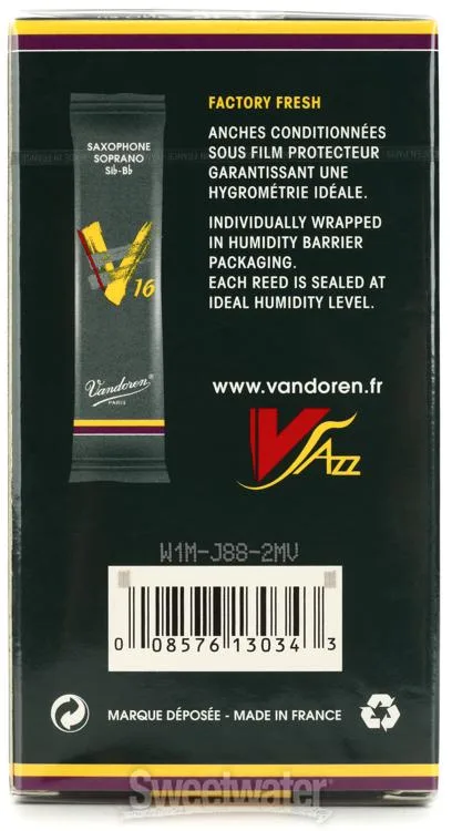  Vandoren SR7125 - V16 Soprano Saxophone Reeds - 2.5 (10-pack)