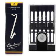 Vandoren CR123 Traditional Bass Clarinet Reed with Reed Case - 3.0 (5-pack)