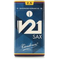 Vandoren SR8025 - V21 Soprano Saxophone Reeds - 2.5 (10-pack)