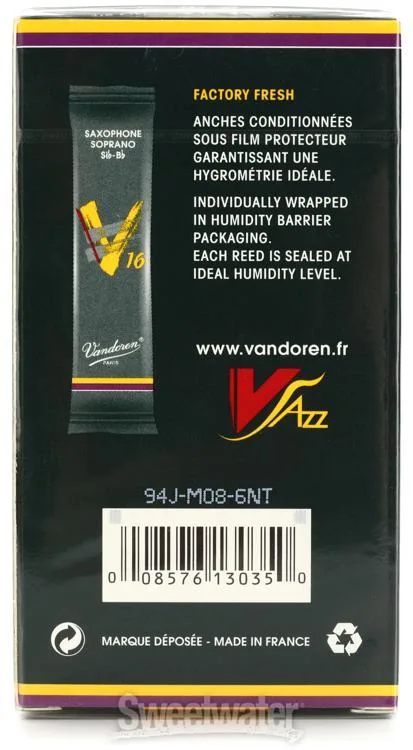  Vandoren SR713 - V16 Soprano Saxophone Reeds - 3.0 (10-pack)