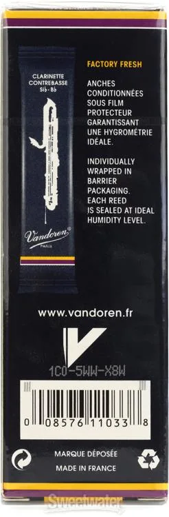  Vandoren CR152 Traditional Contrabass Clarinet Reed - 2.0 (5-pack)