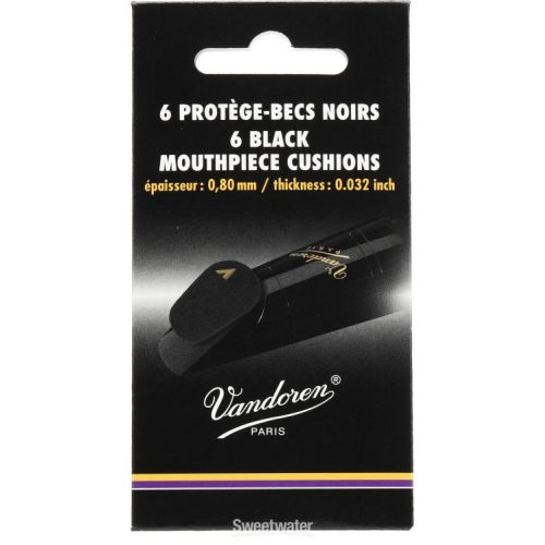  Vandoren VMC6 Mouthpiece Cushions - Black, Thick (6-pack)