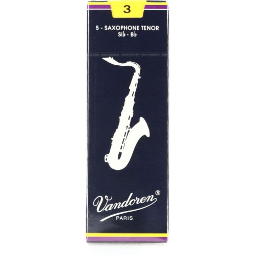  Vandoren SR223 - Traditional Tenor Saxophone Reeds with Reed Case - 3.0 (5-pack)