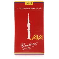 Vandoren SR3025R - JAVA Red Soprano Saxophone Reeds - 2.5 (10-pack)