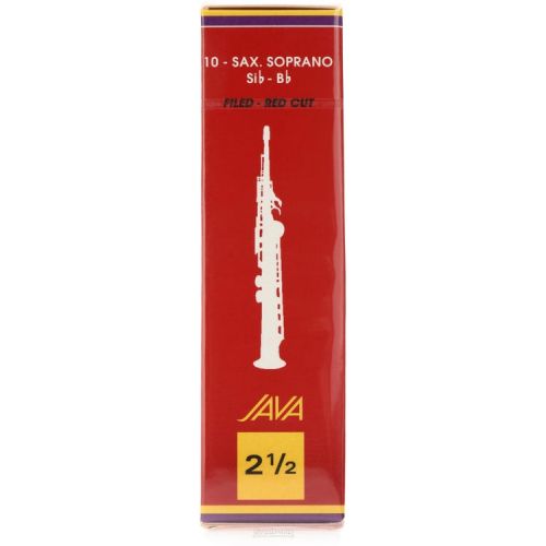  Vandoren SR3025R - JAVA Red Soprano Saxophone Reeds - 2.5 (10-pack)