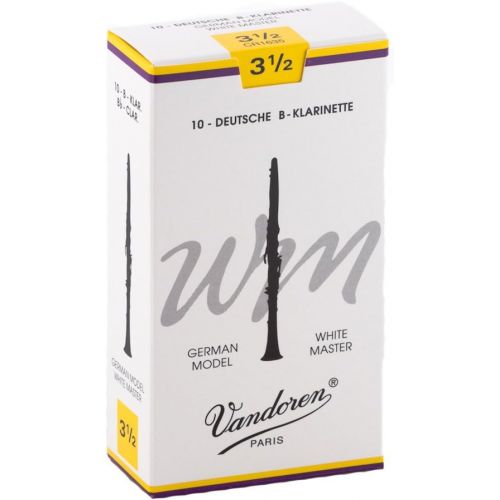  Vandoren CR1635 Bb Clarinet White Master Reeds Strength 3.5; Box of 10