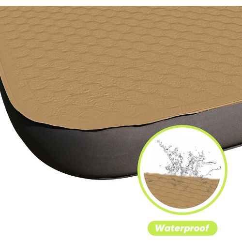  Vaneventi Double Self Inflating Camping Mattress, 80”×52” Sleeping Pad, Ultra Comfortable Side Sleep Friendly 4 Inches Thick PU Foam, Portable Roll Up Floor Guest Bed, TPU Material