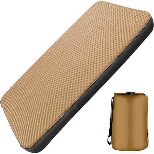  Vaneventi Double Self Inflating Camping Mattress, 80”×52” Sleeping Pad, Ultra Comfortable Side Sleep Friendly 4 Inches Thick PU Foam, Portable Roll Up Floor Guest Bed, TPU Material