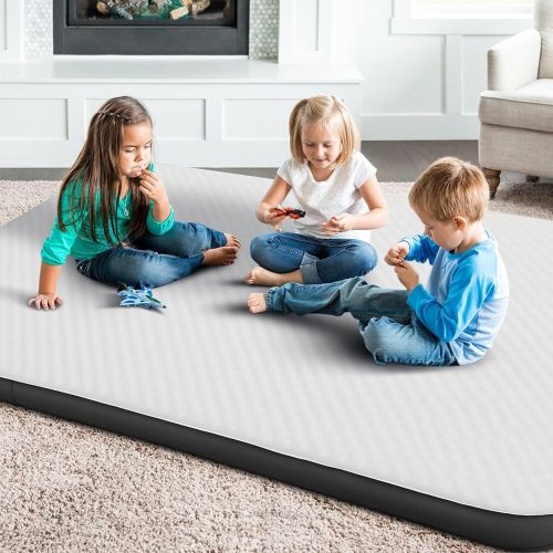  Vaneventi Double Self Inflating Camping Mattress, 80”×52” Sleeping Pad, Ultra Comfortable Side Sleep Friendly 4 Inches Thick PU Foam, Portable Roll Up Floor Guest Bed, TPU Material