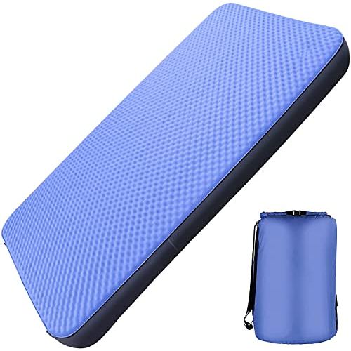  Vaneventi Double Self-Inflating Camping Mattress, 80”×52” Sleeping Pad, Ultra Comfortable Side Sleep Friendly 4 Inches Thick PU Foam, Portable Roll-Up Floor Guest Bed, TPU Material