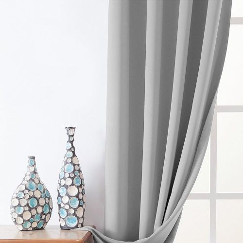  [아마존핫딜][아마존 핫딜] Vangao Grey Curtain 84 inches Long for Living Room Room Darkening Window Curtain Panel for Bedroom Triple Weave Moderate Blackout Drape Grommet Top,52 W x 84 L,1 Panel, Gray