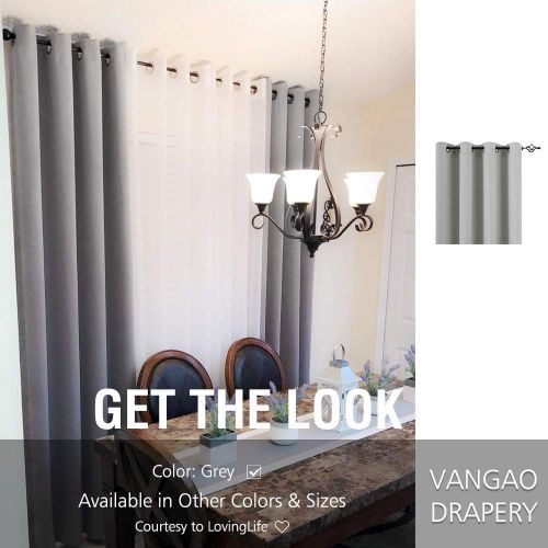  [아마존핫딜][아마존 핫딜] Vangao Grey Curtain 84 inches Long for Living Room Room Darkening Window Curtain Panel for Bedroom Triple Weave Moderate Blackout Drape Grommet Top,52 W x 84 L,1 Panel, Gray