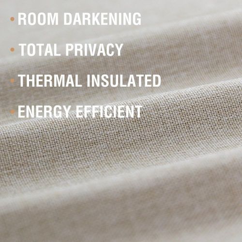  [아마존베스트]Vangao Beige Linen Curtains Bedroom Room Darkening Linen Textured Window Curtain Panels Living Room 45 inches Long Window Treatment Set Grommet Top 2 Panels