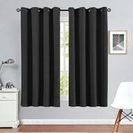 [아마존베스트]Vangao Room Darkening Curtain 63 inches Length Window Treatment Blackout Drape for Bedroom, Grommet Top, 52Wx63W-inch, 1 Panel, Black