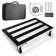 Vangoa White Guitar Pedal Board Lightweight Pedalboard Aluminum Alloy 3.3lb. 19.8 x 11.5 with Carry Bag Guitar Pedal Cable