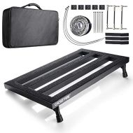 Vangoa Guitar Pedal Board Aluminum Alloy 3.3lb. Lightweight Pedalboard 19.8 x 11.5 with Carry Bag, Guitar Pedal Cable