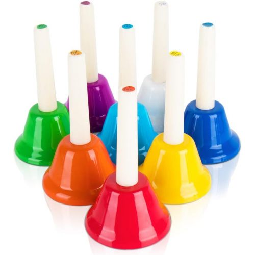  Lightwish Handbells, 8 Note Hand Bells Diatonic Musical Toy Bells for Kids Toddlers Children Adults Teaching Church Chorus Family Party