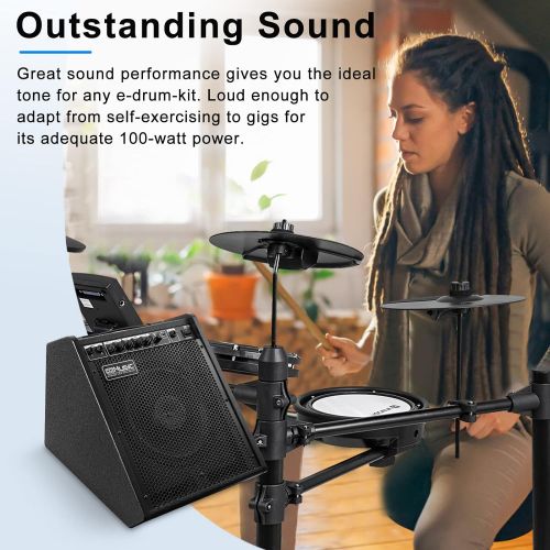  [아마존베스트]Vangoa Coolmusic 100W Bluetooth Personal Monitor Electronic Drum Amplifier Dual Channel Speaker with 3-band EQ