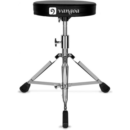  [아마존베스트]Drum Set Throne Double Braced Portable Folding Padded Drum Seat Adjustable Height Tripod Drumming Stools with Rubber Feet for Drummers Kids Adults, by Vangoa