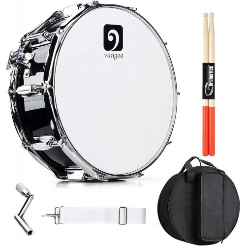  [아마존베스트]Vangoa Snare Drum Kit, Marching Snare Drum, 14 x 5.5 with 10mm Padding Carry Bag, 5A DrumSticks, Speed-up Drum Key, Strap, Drum Mute Pad